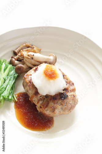 japanese hamburger steak with grated radish sauce