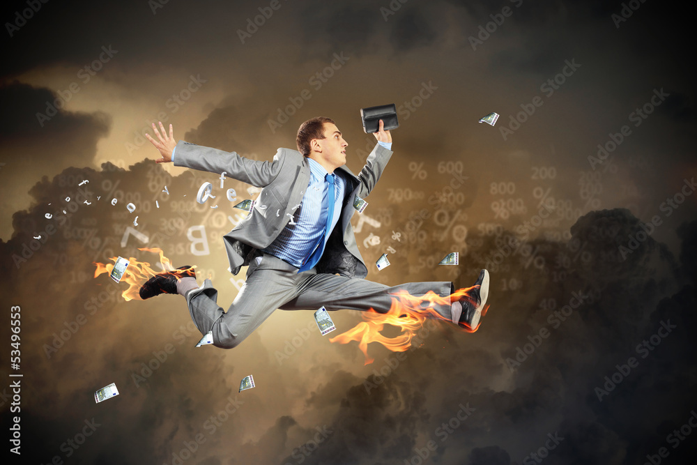 Image of running businessman Image of running businessman