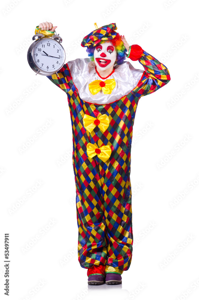 Funny clown isolated on the white Funny clown isolated on the white