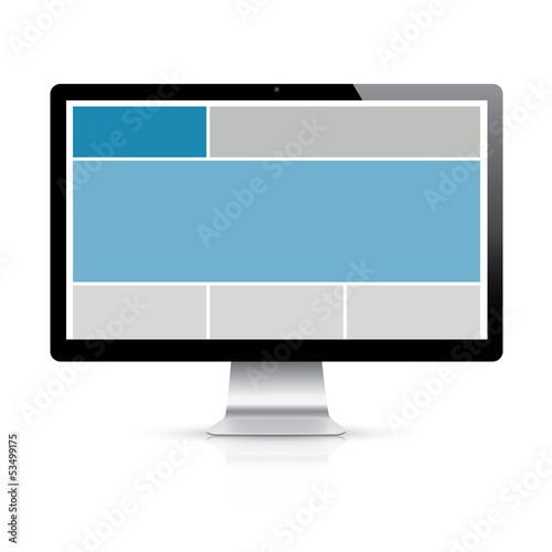 Highly detailed responsive grid computer display vector