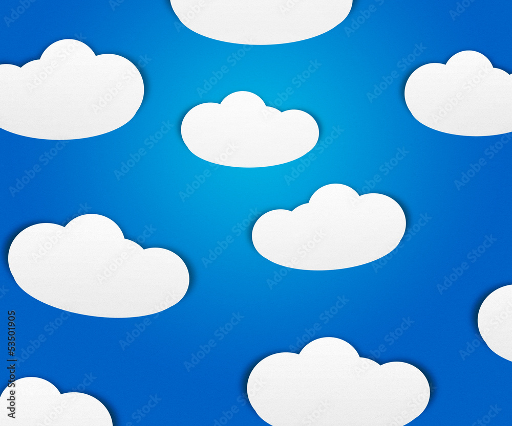 Clouds on Blue Background