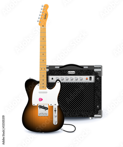 electric guitar and amplifier