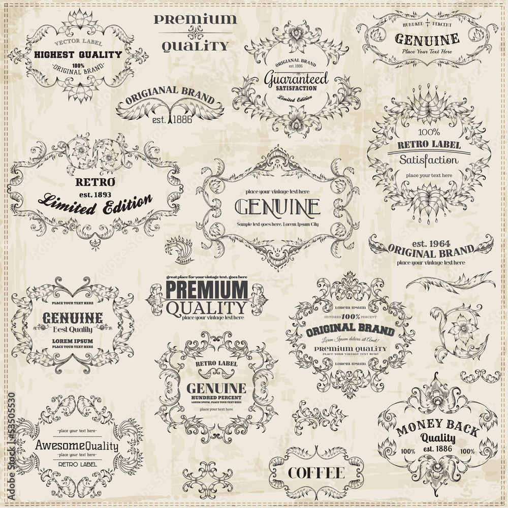 Vector Set: Calligraphic Design Elements and Page Decoration Vector Set: Calligraphic Design Elements and Page Decoration