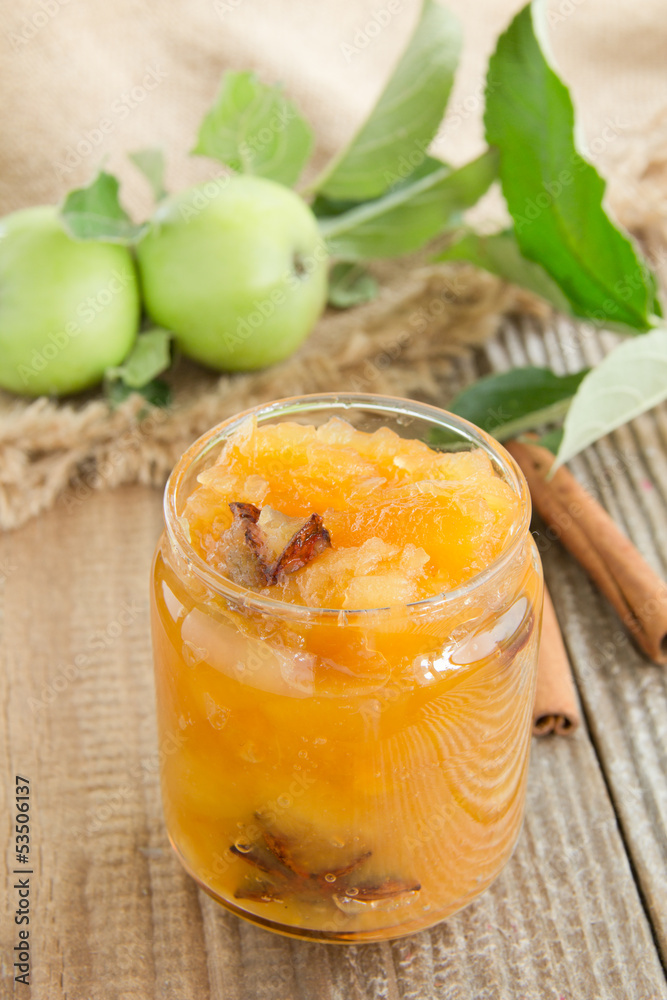 Apple jam with spices, cinnamon and Dittany Apple jam with spices, cinnamon and Dittany
