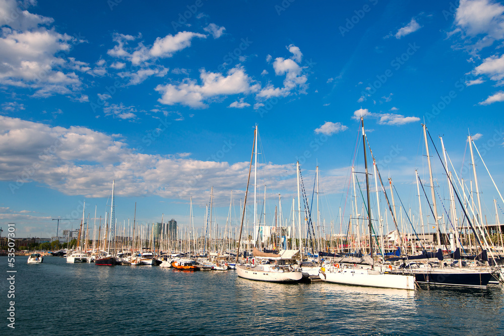 yachts in the port