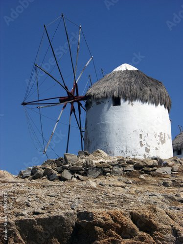 Windmill in Santorini photo