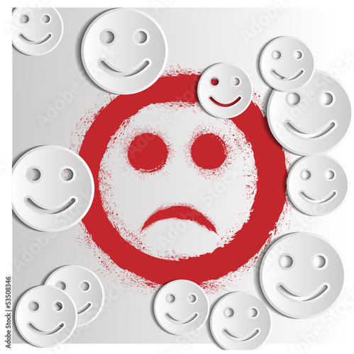 Background with emoticons. Vector illustration.