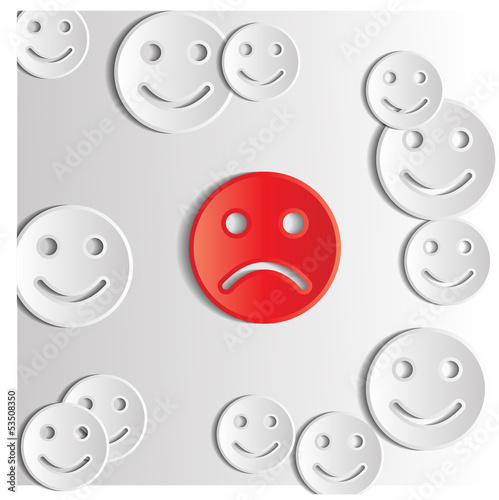 Background with emoticons. Vector illustration.