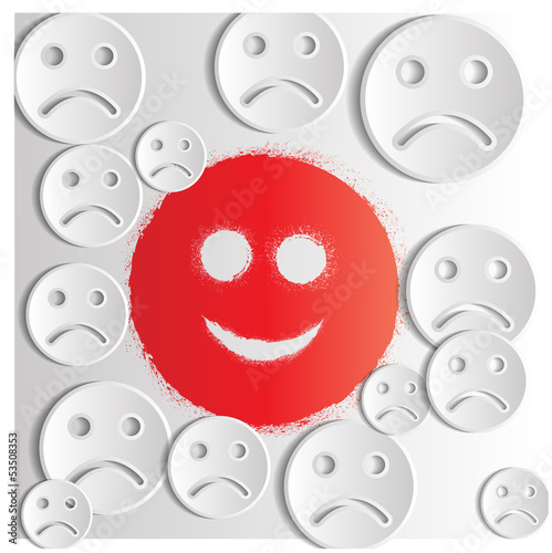 Background with emoticons. Vector illustration.