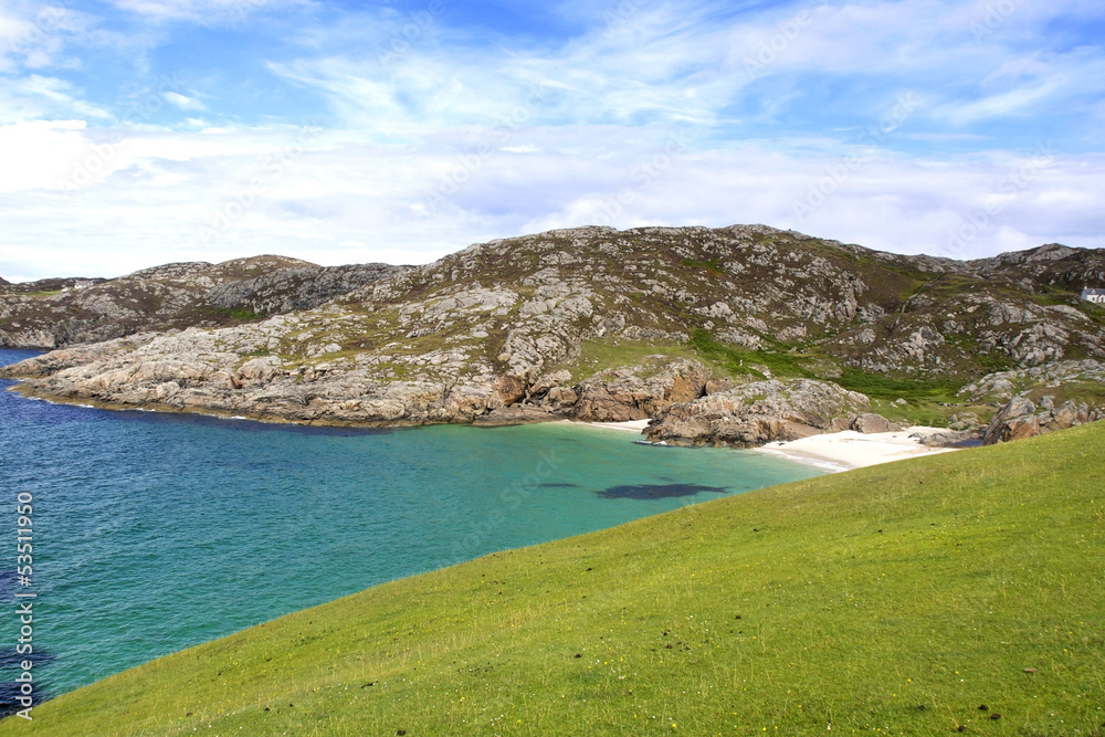 panoramic highland scotland beach