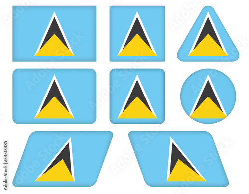 set of buttons with flag of Saint Lucia