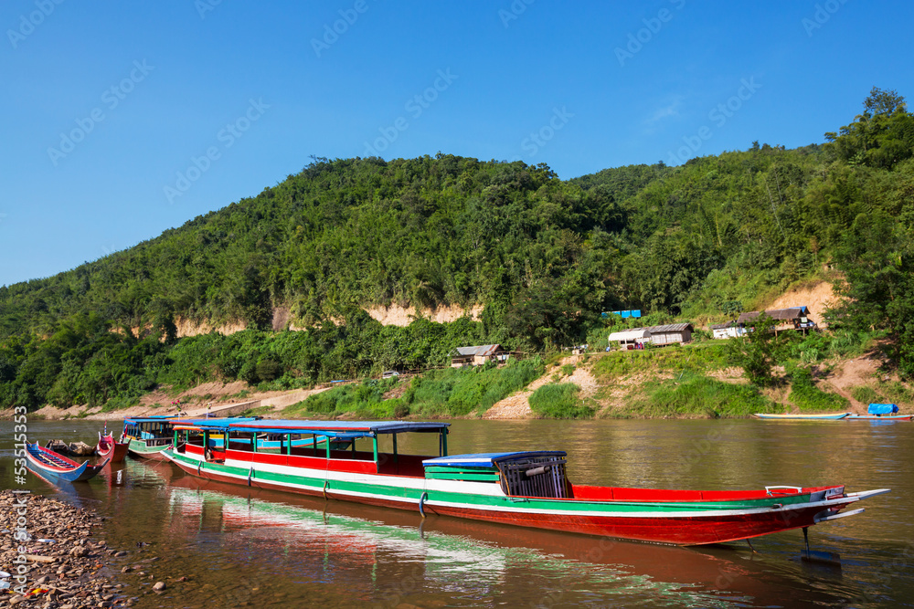 Naklejka premium Boat in Laos