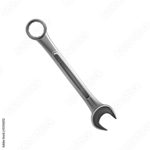 wrench tool spanner steel vector  work equipment hand white meta
