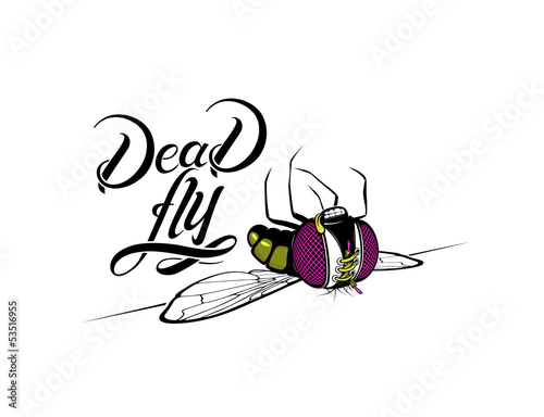 Funny cartoon dead fly