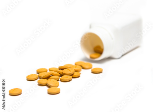 Pills on isolated white background 