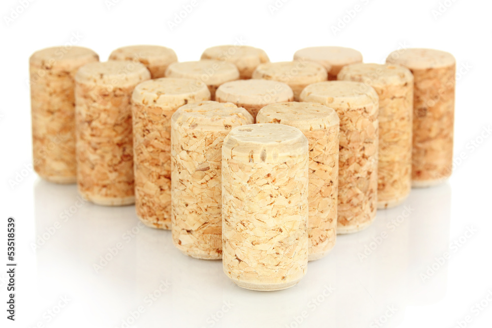 Wine corks isolated on white