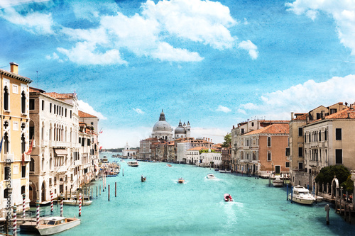 grunge style image of Grand Canal, Venice, Italy © Iakov Kalinin