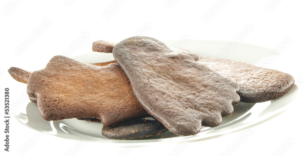 Burned cookies on white plate Burned cookies on white plate