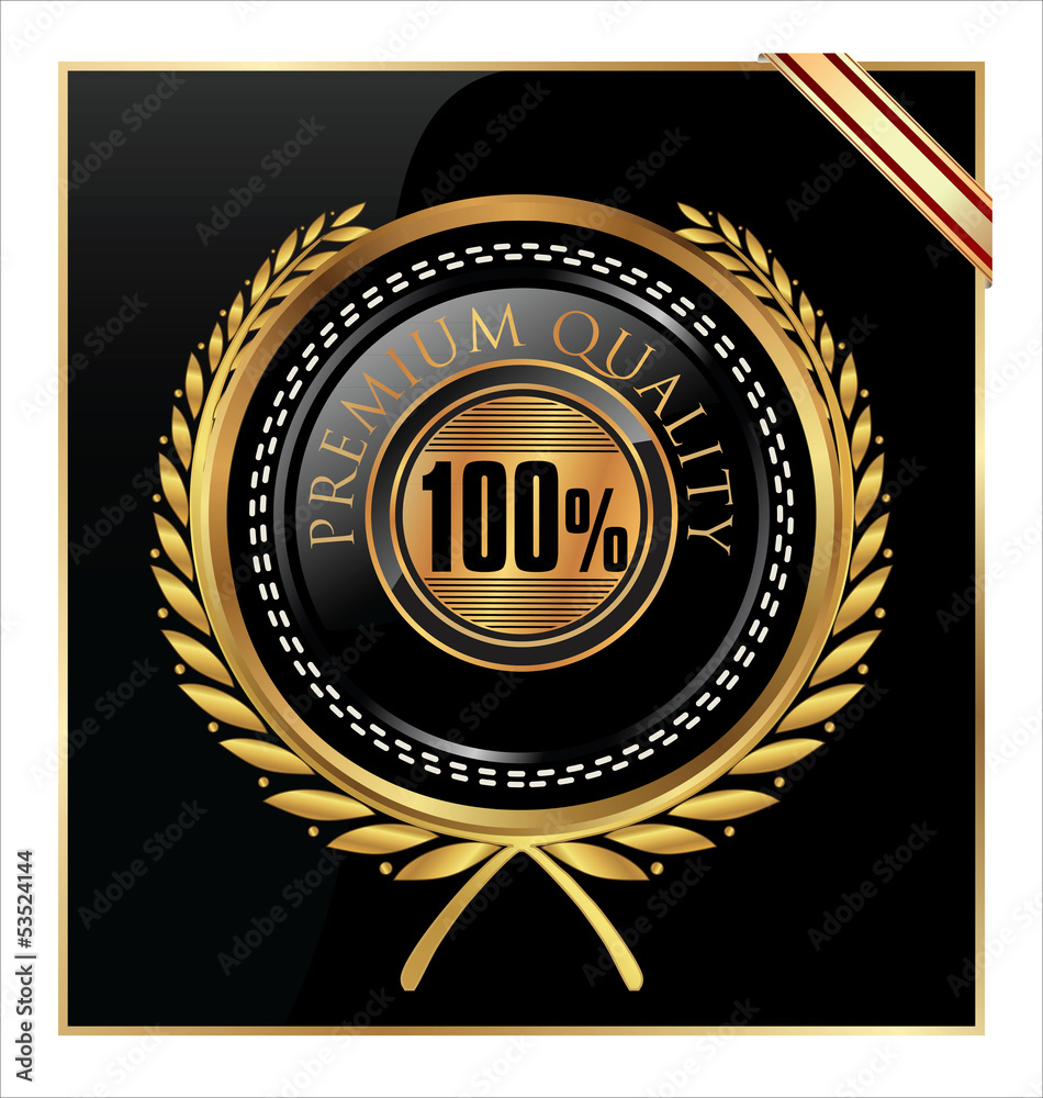 Naklejka premium Premium quality gold and black label