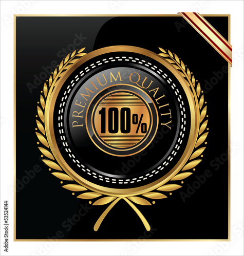 Premium quality gold and black label