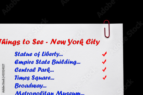 New York City - Sightseeing Checklist.