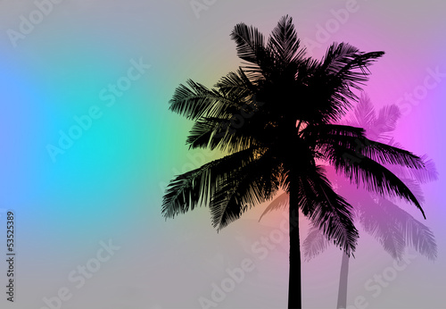 Palm Trees Sunset Retro photo