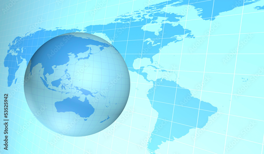 世界地図と地球儀 世界地図と地球儀