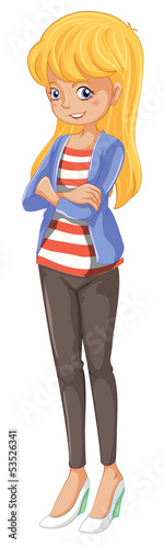 A young woman standing