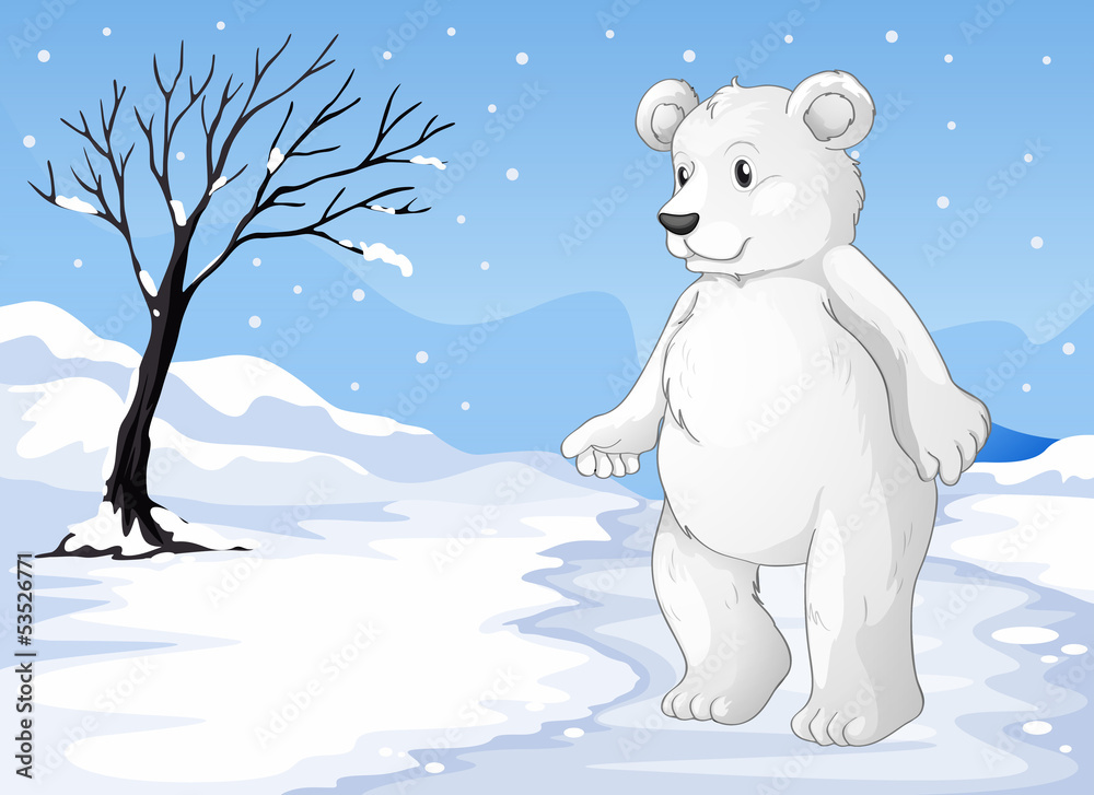 A polar bear freezing A polar bear freezing