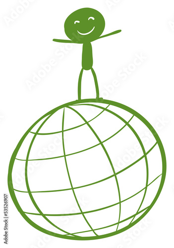 A globe with a child at the top