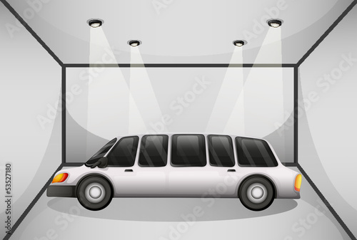 A limousine at the garage
