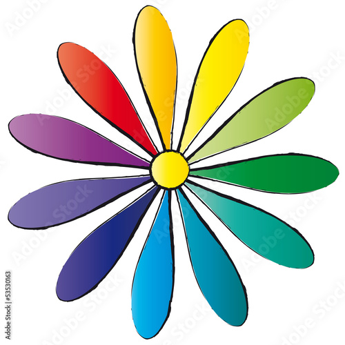 Bunte Blume - Margerite - Regenbogenfarben