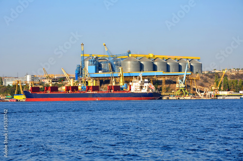 Картината върху платно Cargo sea port in Sevastopol, Crimea, Ukraine