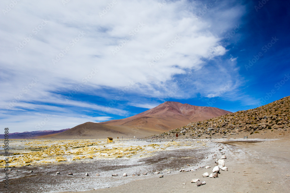 Desert and mountain on Altiplano,Bolivia Desert and mountain on Altiplano,Bolivia