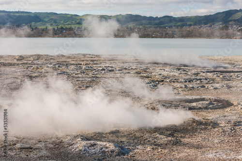 volcanic fumaroles at lake Roturua