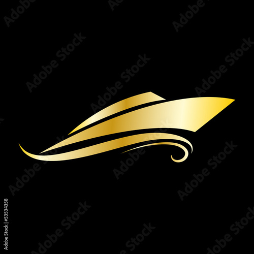 Vector golden 	Logo yacht and boat