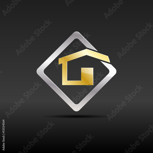 Vector Logo house in the rumble, black background