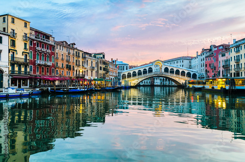 Sunrise at the Rialto Bridge  Venice