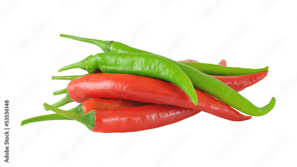 hot chili peppers isolated on a white background. hot chili peppers isolated on a white background.
