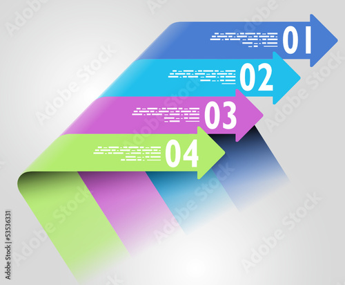 Infografica esempi frecce colorate numeri © Naeblys