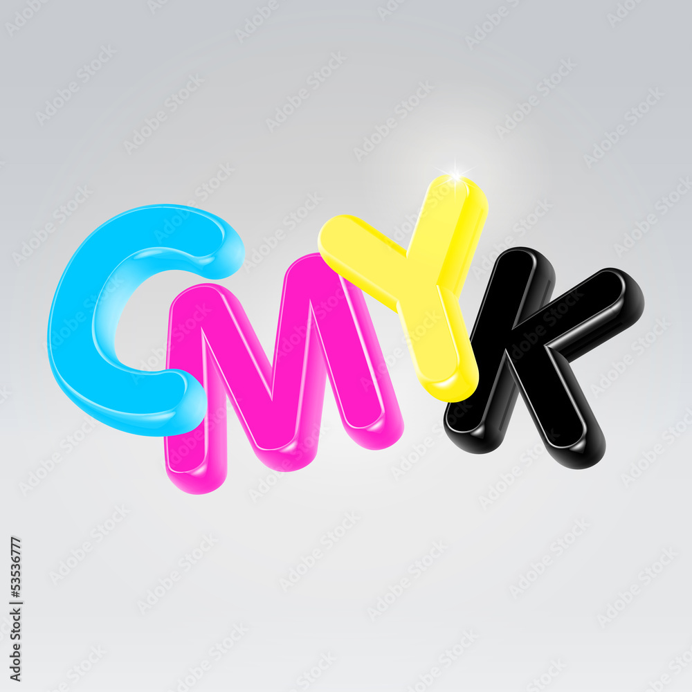 CMYK plastic glossy letters