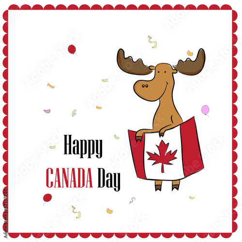 greeting card design for Canada Day with moose