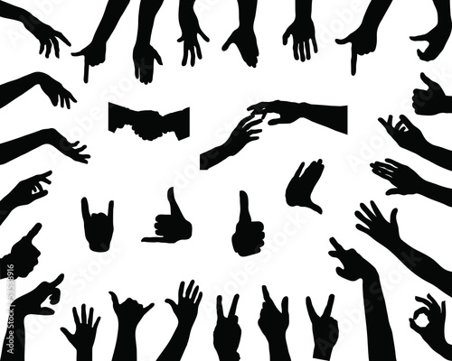 Hands silhouettes-vector
