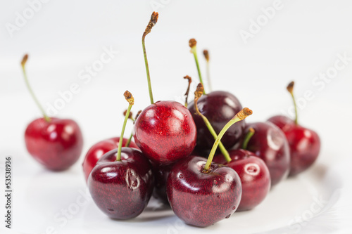 A bunch of cherry fruit