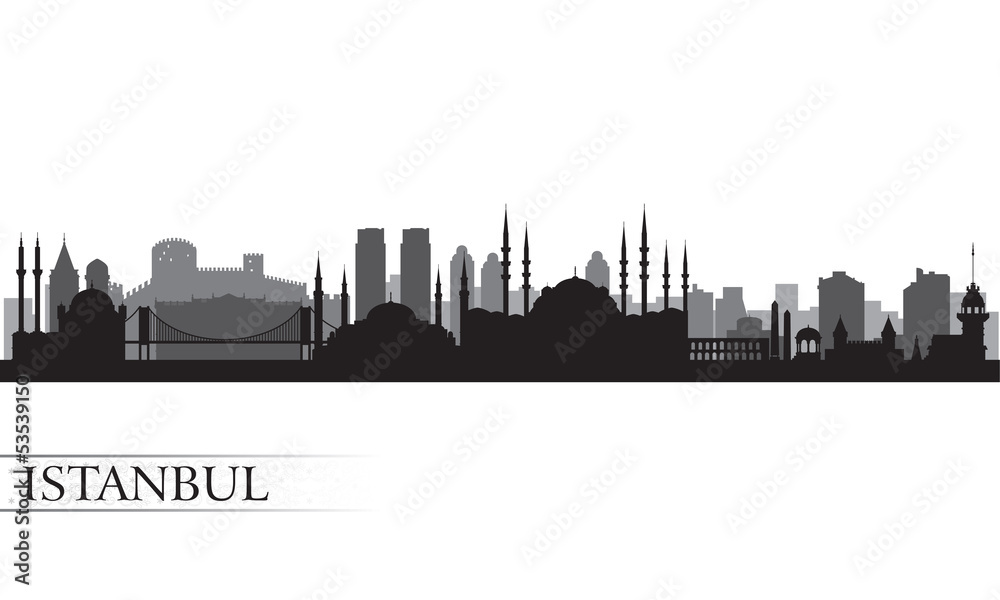 Istanbul city skyline silhouette