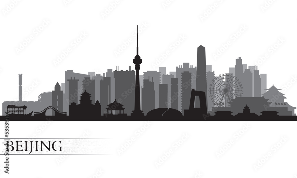 Beijing city skyline silhouette