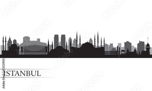 Istanbul city skyline silhouette