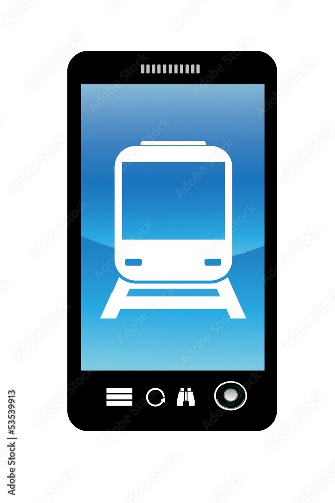 Train dans un téléphone portable Train dans un téléphone portable