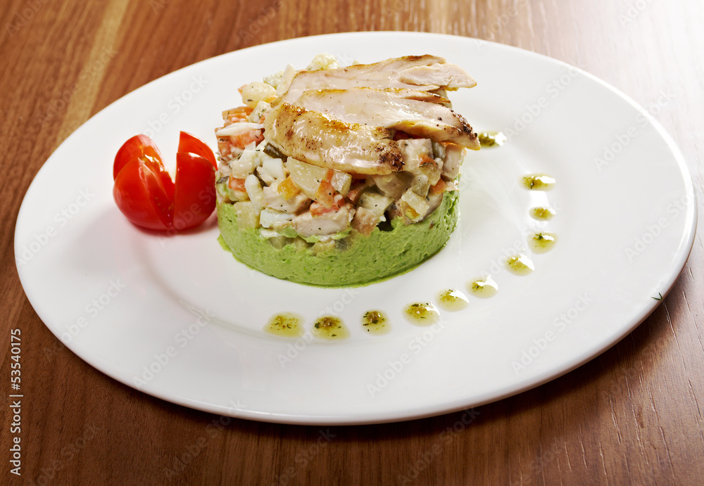 Fried chicken fillets,