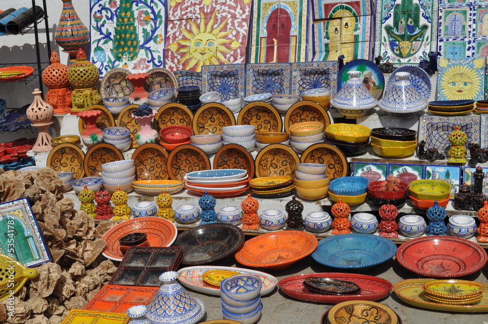 Fototapeta premium Boutique de céramiques, Sidi Bou Saïd